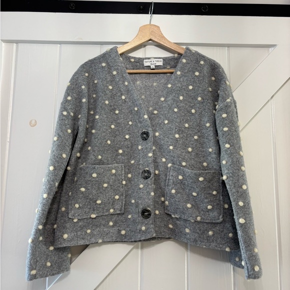 Madewell Texture and Thread Gray Bobble cardigan wool blend cozy preppy xs - Picture 3 of 9